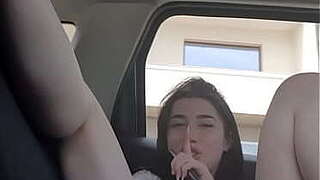 boy was lock to be caught masturbating in the taxi with rampant toy controlling her agonorgasmos