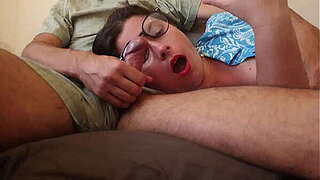 Shock! STEPMOM asked her STEPSON Massage her Back! Suddenly STEPSON massaged her throat with massive creampie!