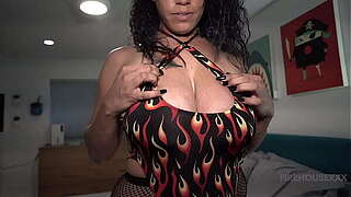 BTS Large Tit Latin babe Milf Eats and takes BBC