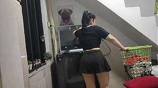 My Step-cousin Arrives Whilst I'_m Doing the Laundry, This chab Records Me and FuckI was washing my raiment and my kinky step-cousin stalks me and I must fuck him so This chab have an opportunity to lend me the washing machine.