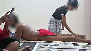 Lucky ending caught in Hidden web camera with 2 lassies in massage spa