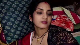 Indian nice-looking youthful lady vertical sex relation with her servant behind husband in midnight