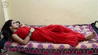 indian bhabhi drilled in red saree