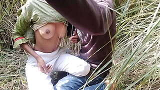 Indian young Desi virgin took to the bush pressed her titties and drilled her