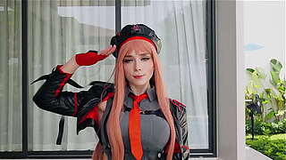 Rapi from The Nikke Female-dominant of Victory Coarse Fucks, Deepthroats and Receives Ambitious A-hole Spunk fountain - Cosplay