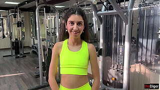 Coach suggests recent drills and copulates Katty correct in the gymnastics